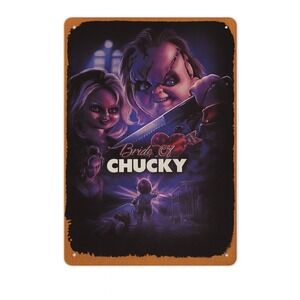 Bride Of Chuckey‎ Rustic-looking Metal Sign Scary Halloween Movie